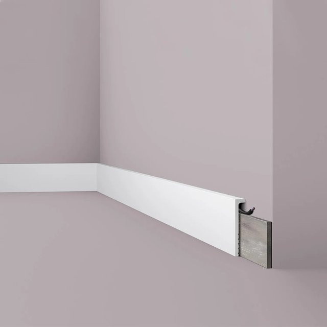 NMC Wallstyl CF2S Zierleiste als Abdeckleiste und Sockelleiste in Weiß, B/H/T: 200 x 11 x 2,2 cm - Bild 1