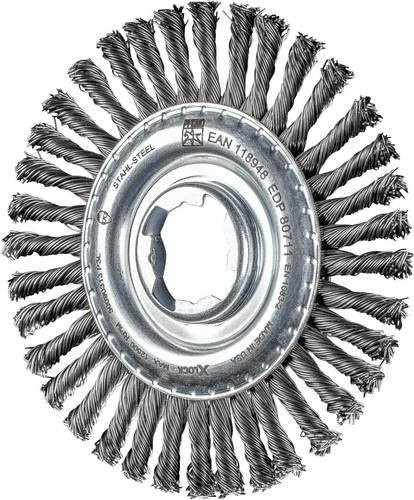 PFERD TOOLS PIPELINE gezopfte Rundbürste RBG für Winkelschleifer mit X-Lock, Durchmesser: 115 mm, Höhe: 6 mm, Stahl-Draht-Ø: 0,50 mm, Farbe: Silber - Bild 1