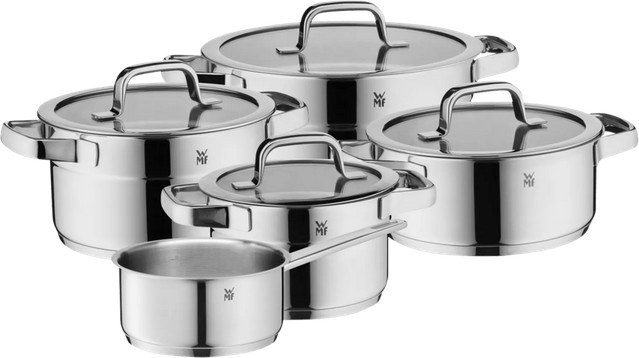 WMF Compact Cuisine 5-teiliges Kochtopfset aus Edelstahl in Silber mit vier Kochtöpfen und einer Kasserolle - Bild 1
