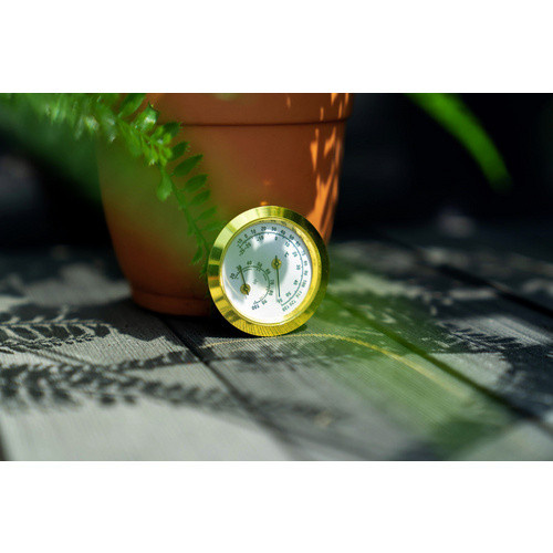 Pergart Hygrometer aus Messing und Stahl in Goldfarben für dein Gewächshaus - Bild 3