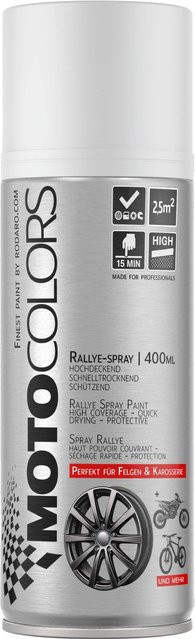 MotoColors Spraylack Ralley Weiss Matt 400ml wetterfest und schnelltrocknend - Bild 1