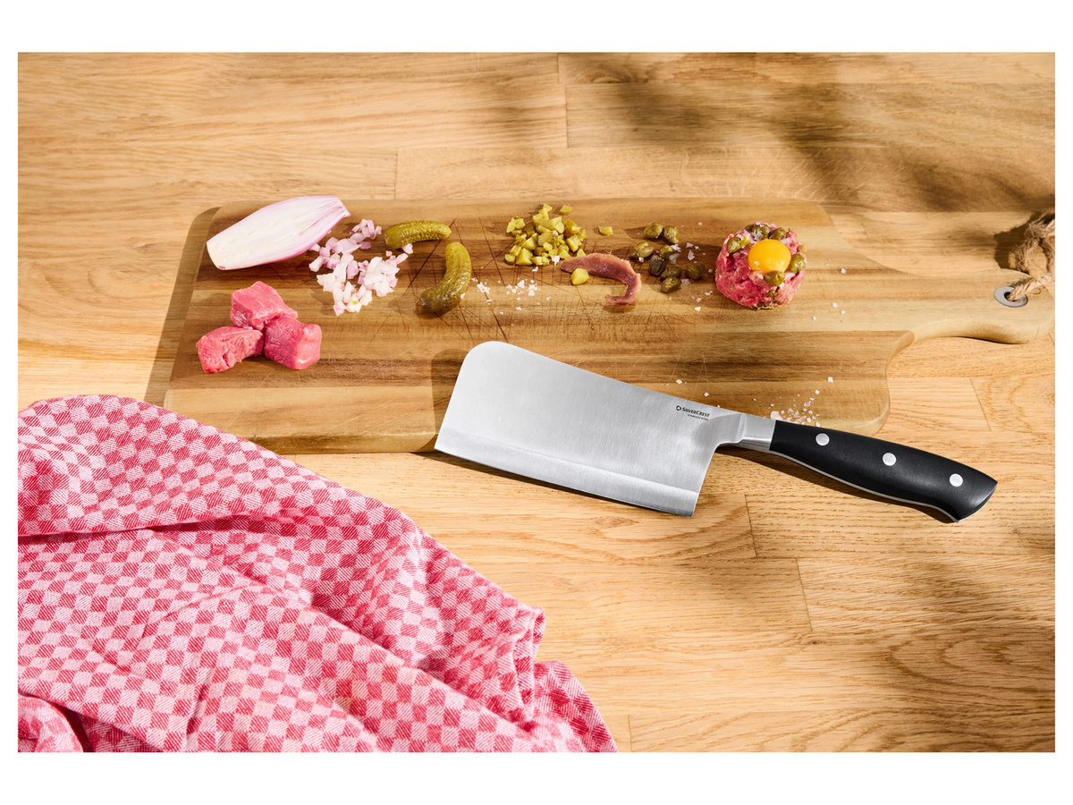 SILVERCREST Premium-Küchenmesser-Set in Silber mit Kochmesser, Santoku-Messer und Hackmesser - Bild 2