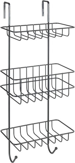 Wenko Duschregal Revigo mit 3 Ablagen, Schwarz, B/T/H: 22,5 x 18,5 x 57 cm - Bild 1
