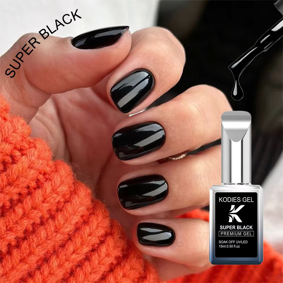 KODIES GEL Nagellack Super Black, Glänzend - Bild 2