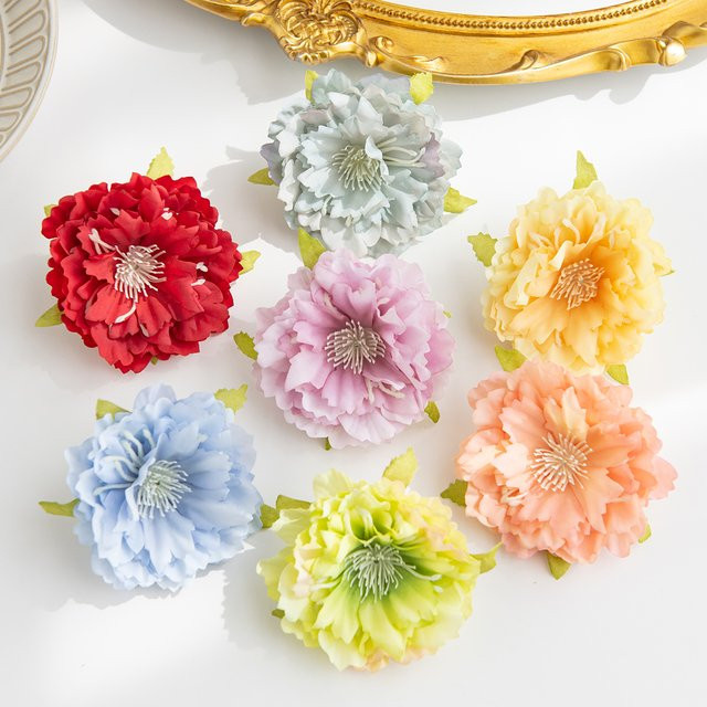 10er Set künstliche Pfingstrosen in Multicolour als florale Dekoration für Hochzeiten und DIY-Projekte - Bild 1