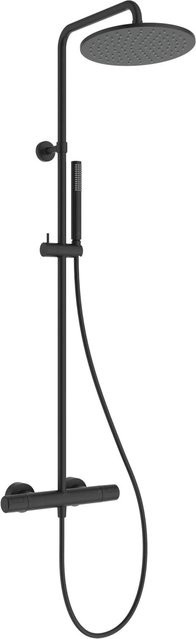 Ideal Standard Alero Duschsystem mit Regendusche, Handbrause und Thermostat in Schwarz Matt - Bild 1