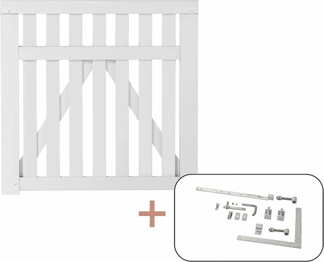Country Fence Einzeltor aus Nadelholz in Weiß, Breite: 100 cm, Höhe: 98 cm - Bild 1