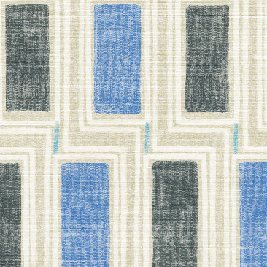 Élitis Wallpaper Beat VP 1039 44 abstrakte geometrische Vinyl Tapete Multicolour Mid-Century Design - Bild 1