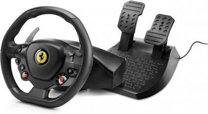 Thrustmaster T80 Ferrari 488 GTB Edition Gaming-Lenkrad mit Pedalen für PlayStation und PC, Schwarz - Bild 1