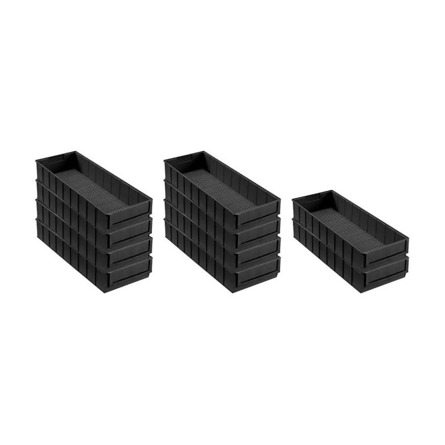 PROREGAL SparSet 10x Leitfähige Industriebox 500 B ESD Sortimentskasten, Schwarz, H x B x T: 8,1 x 18,3 x 50 cm - Bild 2