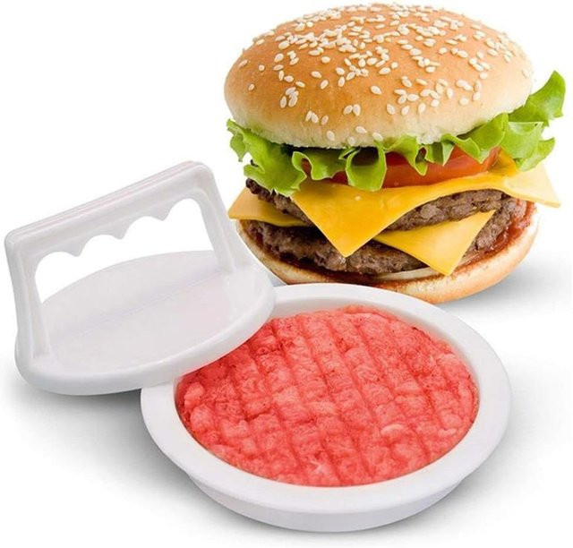 GOT-TOG Runde Hamburger Presse aus Kunststoff in Weiß für Rindfleisch-Patty Maker und Grill-Burger - Bild 1