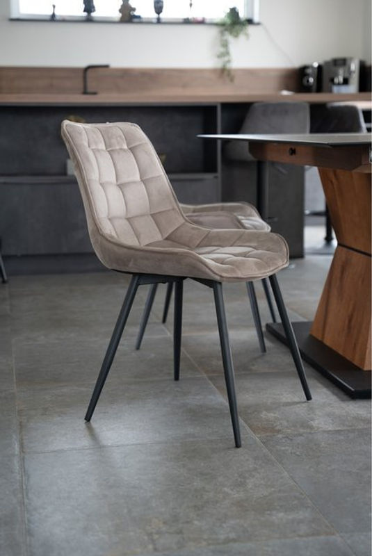 HOME DELUXE Polsterstuhl Esszimmer IKALO 2er Set in Braun mit Metallgestell und Stoffbezug, B/T/H: 42,0 x 52,5 x 120,0 cm - Bild 4