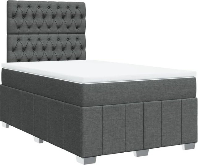 vidaXL Boxspringbett mit Matratze Hybrid-Design in Dunkelgrau, B/T: 120 x 200 cm - Bild 1