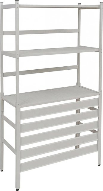 PROREGAL Aluminium Verkleidung für Klimaanlage und Wärmetauscher als Schutzgitter Abdeckung in Grau-Weiß, H x B x T: 163 x 90 x 38 cm - Bild 1