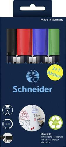 Schneider Whiteboard-Marker Maxx 293 4er Set sortiert mit Keilspitze - Bild 1