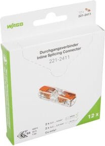 WAGO Durchgangsverbinder 221-2411/995-012 mit Hebel für max. 4mm² in transparent - Bild 1