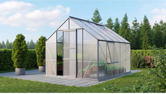 Vitavia Gewächshaus Meridian 1 8300 aus Aluminium in Silber mit 8,3 m² Fläche und 4 mm Polycarbonat-Platten - Bild 3