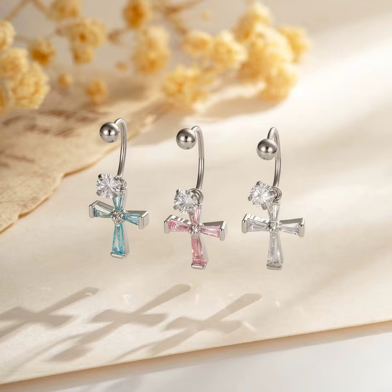 mling Ohrstecker Titan, Kreuz, Zirkonia, Silber - Bild 2