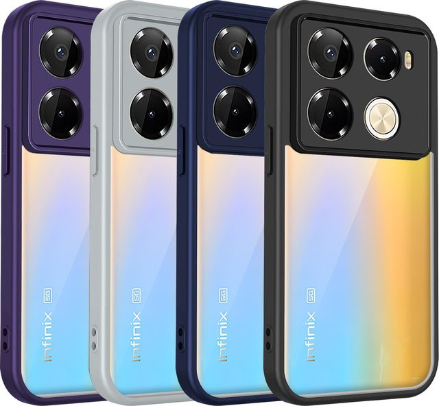 Transparente Schutzhülle mit matter Rückseite und Luftpolster-Stoßfänger für Infinix Note 40 und Infinix Note 40 Pro - Bild 1