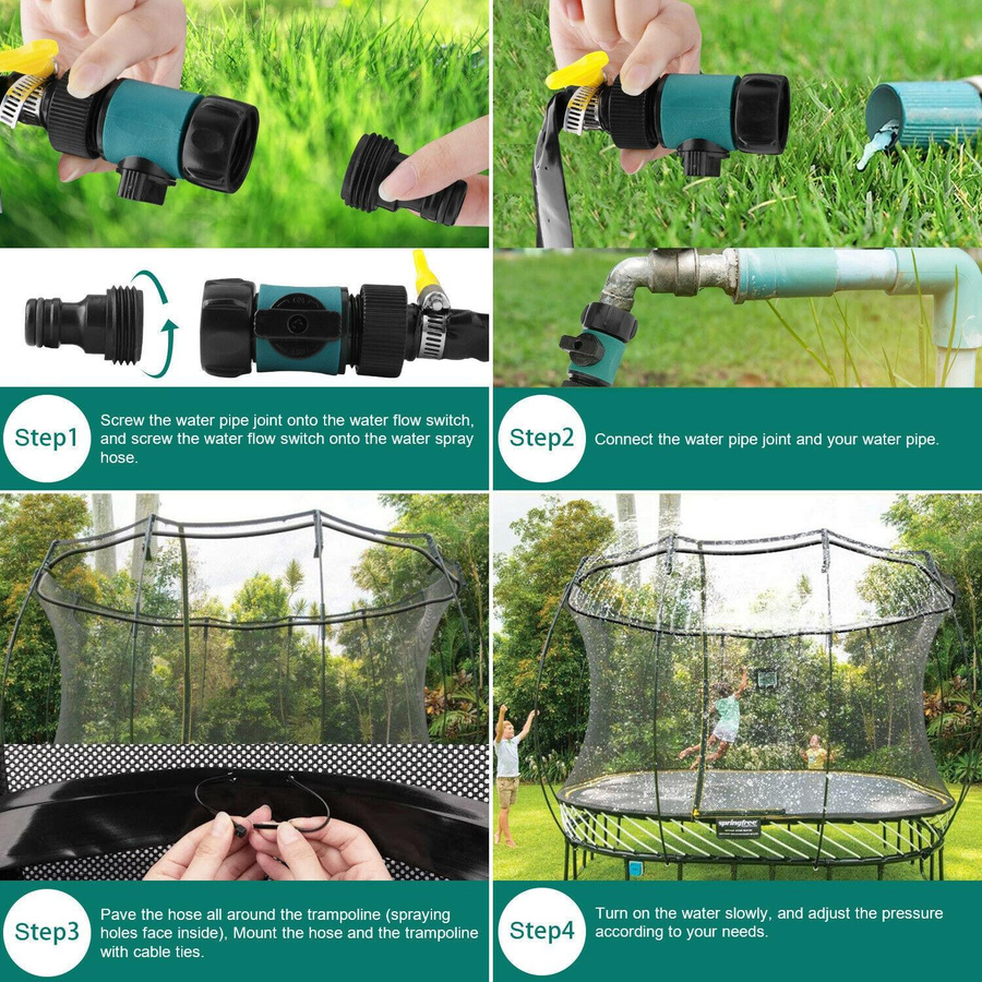 Onlyou Trampolin-Sprinkler Outdoor-Wassersprinkler-Zubehör Orange/Blau - Bild 5