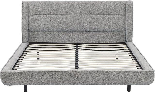 Vente-unique Bettrahmen Isyde in Grau mit Bouclé-Stoff, B/T/H: 160 x 200 x 220 cm - Bild 1