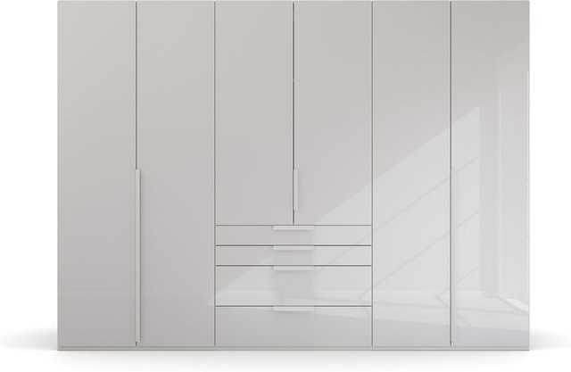 Kleiderschrank HARPER RIMINI in Grau mit Glastüren, Spiegel und Soft-Close-Funktion, B/T/H: 300 x 60 x 223 cm - Bild 1