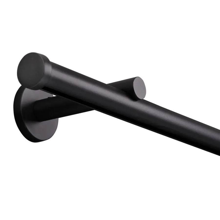 Deco-Raum Gardinenstange mit Innenlauf nach Maß, 1-Lauf, Kappe, Durchmesser: 20 mm, Schwarz, Länge: 420 cm - Bild 2