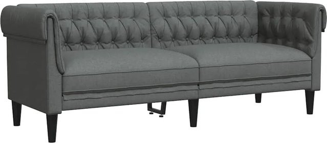 vidaXL Chesterfield Sofa Dunkelgrau mit Stoffbezug, B/T/H: 201,5 x 74,5 x 74,5 cm - Bild 1