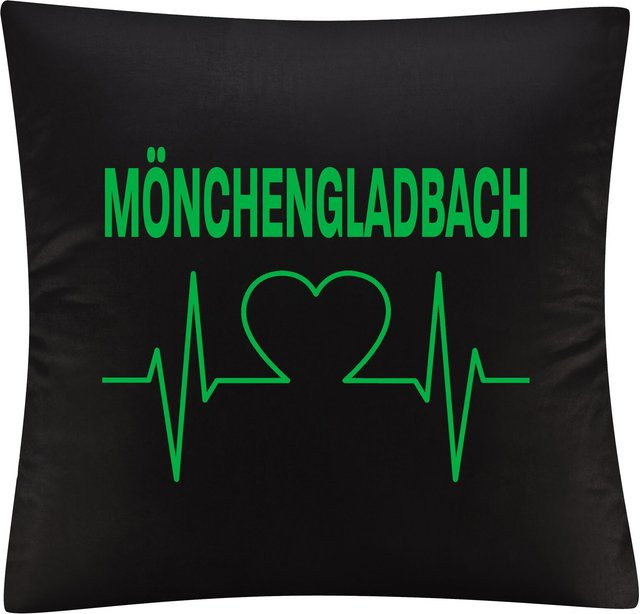 Kissenbezug von multifanshop mit Mönchengladbach Herzschlag Motiv in Grün - Bild 1