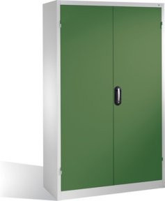 C+P Schwerlast-Werkzeugschrank mit Drehtüren und 4 Regalböden, Front Resedagrün, Korpus Lichtgrau, H x B x T: 195 x 120 x 40 cm - Bild 1