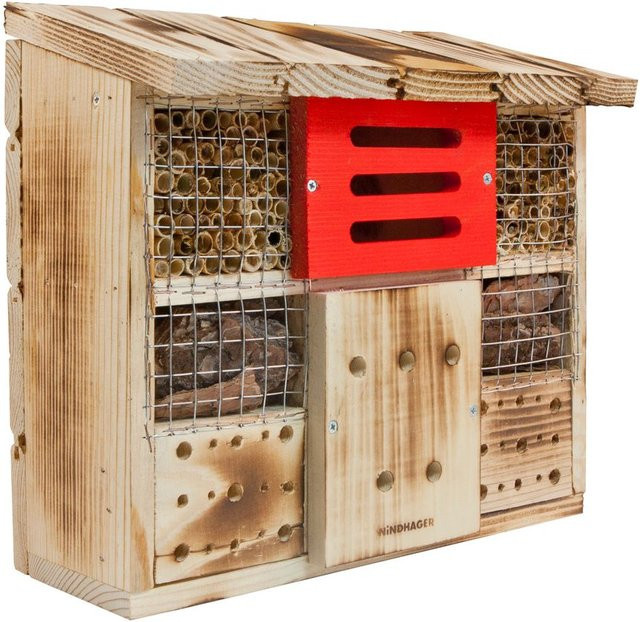 Insektenhotel Zur Linde von Powertec aus Massivholz und Schilfrohren für deinen Garten - Bild 1
