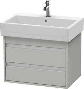 Duravit Waschtischunterschrank Ketho in Grau Matt, wandhängend mit 2 Schubladen, B: 65 cm, T: 44 cm, H: 48 cm - Bild 1