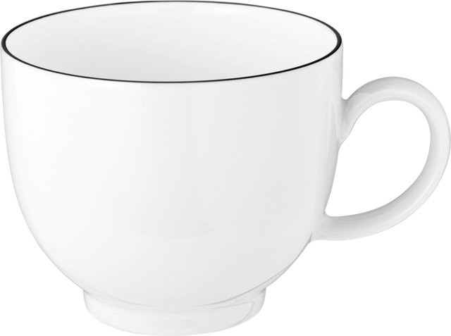 Seltmann Weiden Kaffeeobertasse LIDO BLACK LIN aus Porzellan in Weiß - Bild 1