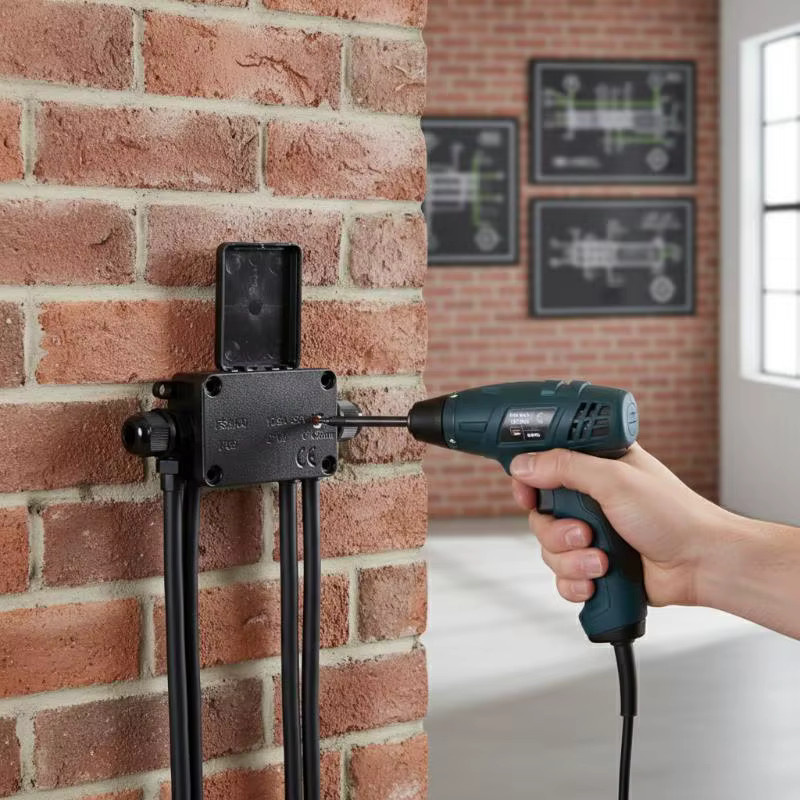 ESHYLALA Wasserdichte Anschlussdose für den Außenbereich IP66 Elektrischer Kabelanschlusskasten 2-3-Wege Schwarz - Bild 2