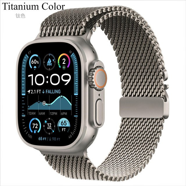LUJING Milanaise Uhrenarmband, Titan, Silber, Unisex - Bild 1