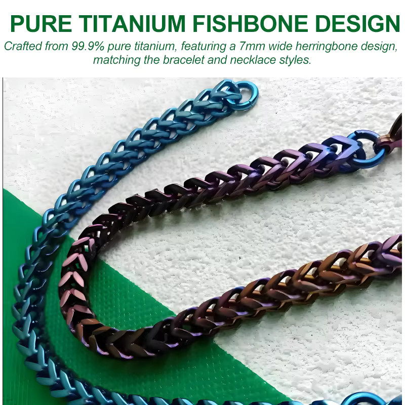 i-souled Halskette Titan, Fischgrätenkette, 7 mm, Unisex - Bild 2