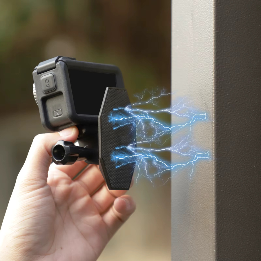 SUNNYLIFE Magnetfuß für DJI Pocket 3, Action 5 und Insta360 X5 mit 360 Grad Schnellspannadapter, 1/4-Zoll-Schraube und Kaltschuhhalterung in Schwarz - Bild 3