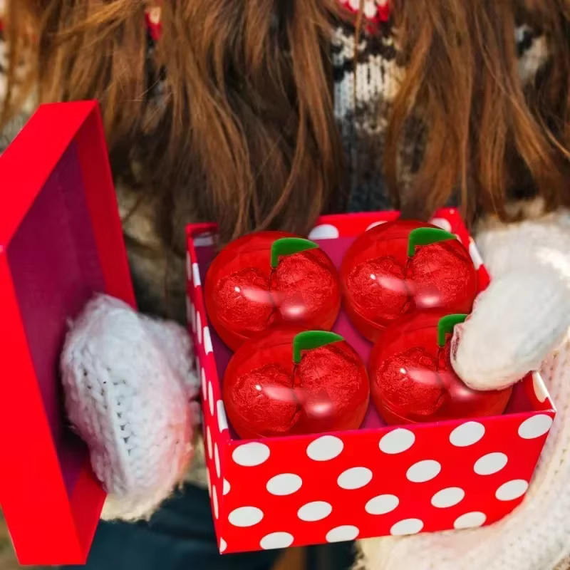 10 Stück rote Geschenkboxen für Hochzeit, Weihnachten und Partys, runde Süßigkeitenboxen aus Kunststoff - Bild 4