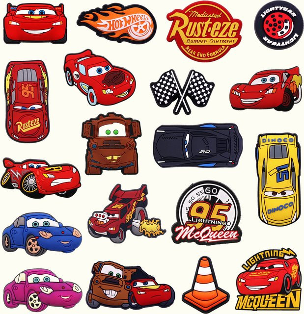Potdemiel Charms, Cartoon Autos, PVC, Clog Pin Clips - Bild 1
