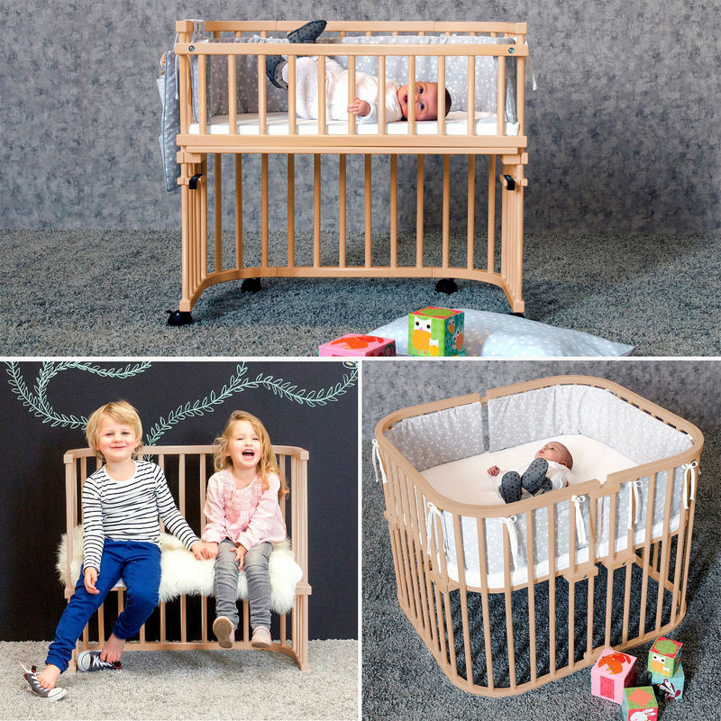 Babybay Beistellbett Boxspring XXL aus massivem Buchenholz in Beige, B/T: 105 x 59 cm - Bild 3