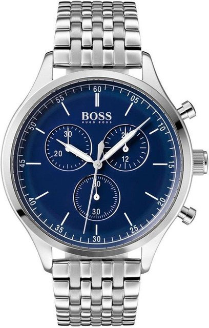 Hugo Boss Chronograph, Quarz, Edelstahl, 42 mm, Blau, Herren - Bild 1