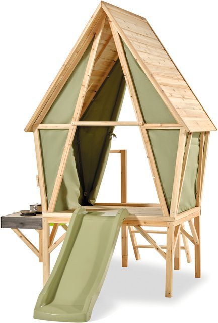 EXIT TOYS Yuki 300 Spielhaus mit Rutsche in Grün - Bild 1