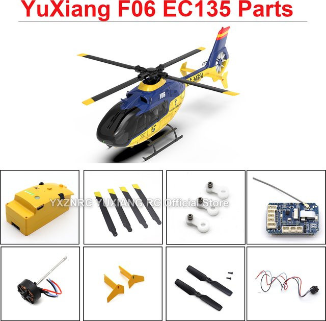 YXZNRC F06 EC135 Gyro Stabilisierte Hubschrauber Zubehör, Kunststoff - Bild 1