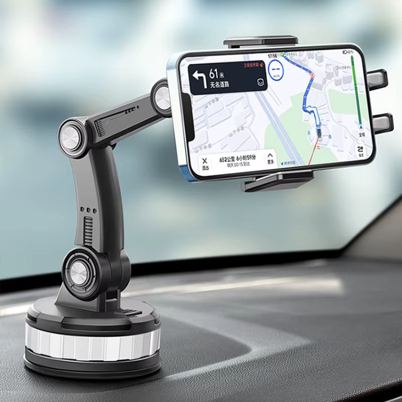 Verlängerte Autohalterung mit Saugnapf in Schwarz für GPS-Navigation und Handy, stoßfest und anti-shake - Bild 6