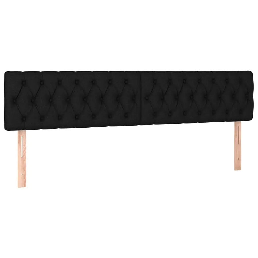 vidaXL LED Kopfteil Schwarz mit USB-Ladeport und integrierter Beleuchtung, B: 180 cm, T: 7 cm, H: 78-88 cm - Bild 2
