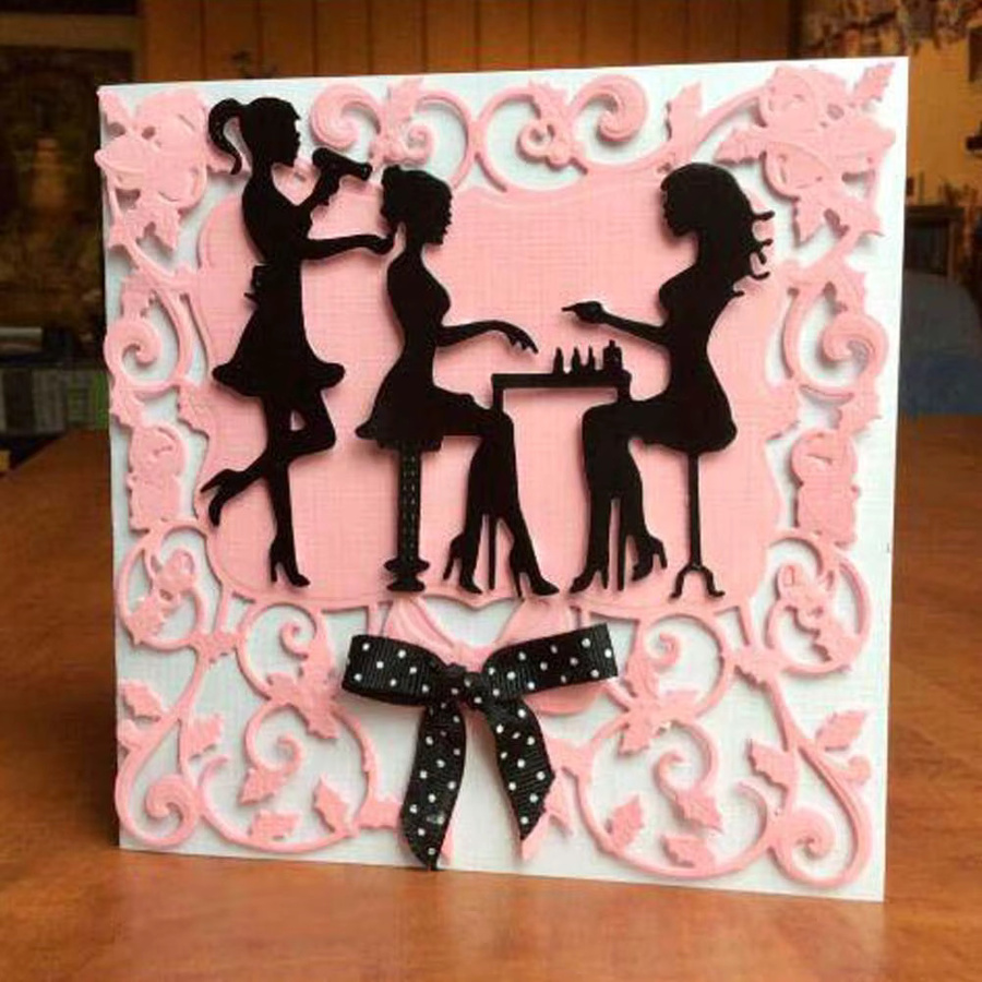 Metall-Stanzformen für Mädchen Nagelkunst und Scrapbooking als DIY Bastelvorlage zur Papierprägung - Bild 2