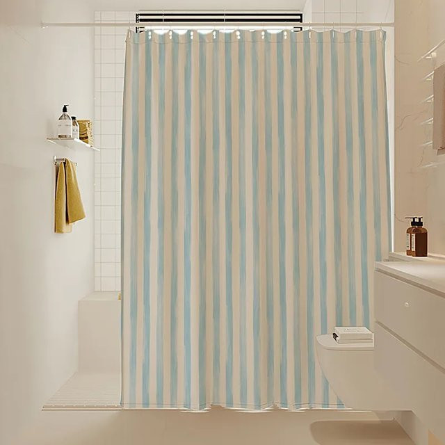 VIKAMA Duschvorhang Streifen Multicolour, wasserdicht und schimmelresistent, B: 180 cm, H: 180 cm - Bild 1