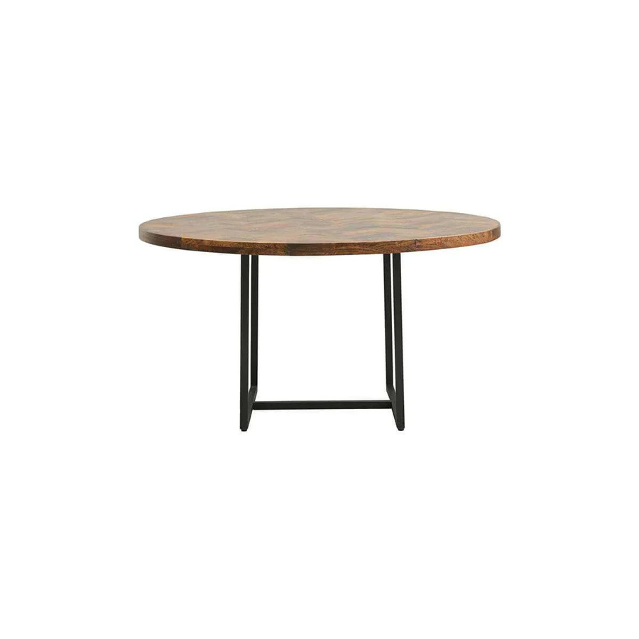House Doctor Esstisch Kant aus Mangoholz in Braun mit runder Form, Durchmesser: 140 cm - Bild 1