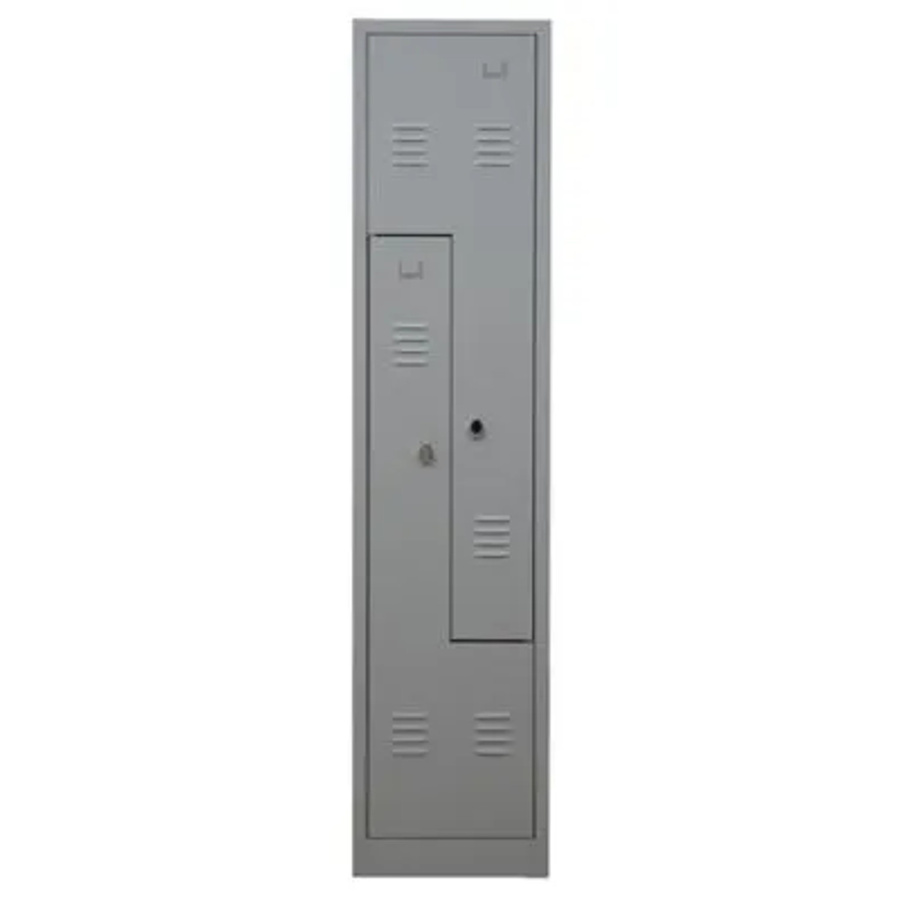 PROREGAL Garderobenspind Camel in Grau mit 2 Fächern und Vorhängeschloss, H: 180 cm, B: 41 cm, T: 50 cm - Bild 2