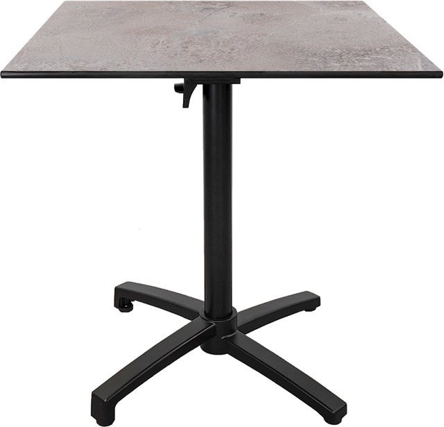 RestooTab Outdoor Klapptisch Diabolo mit Compact HPL Platte in Hellgrau und schwarzem Gestell, B/T/H: 70 x 70 x 73 cm - Bild 1